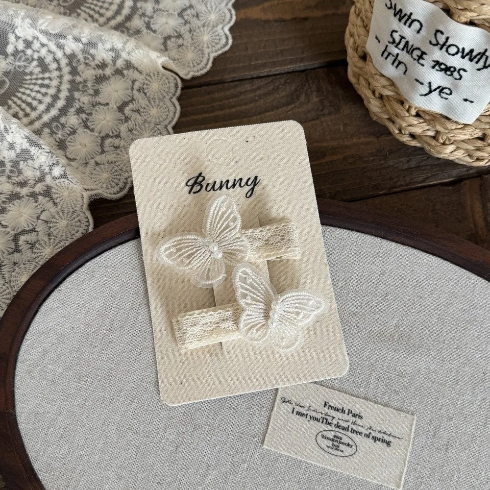 

Cute Milk Apricot Lace Hair Clip Handmade Hair Accessories Kids Hairpins Headwear Bow Barrettes