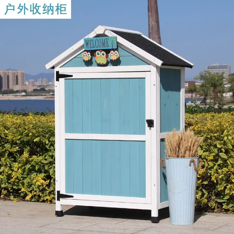 

Outdoor Garden Grocery Cabinet Balcony Locker Open Air Gardening Storage Cabinet Waterproof Outdoor Tool Room Shelf