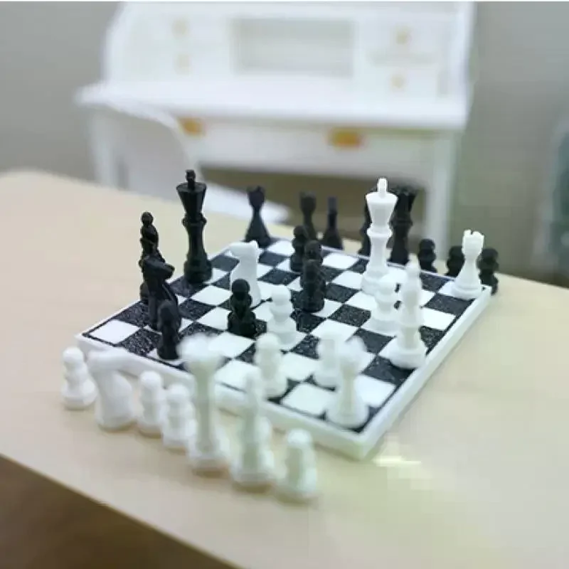 1 Set 1: 12 Dollhouse Mini Simulation International Chess Model For Children Miniature Chessboard Life Scene Decoration