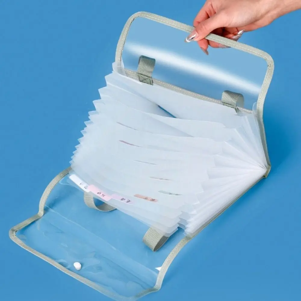 Portable 13 Pocket File Folders Multi-Layer Document Storage A4 Expanding Organ Bag Thickening Large Capacity Paper Organizer