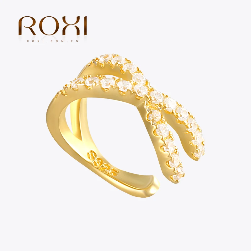 ROGHTS-Boucles d'oreilles en argent regardé 925 pour femme, manchette d'oreille croisée, boucles d'oreilles non percées, micro pavé, petit clip CZ, bijoux en cartilage