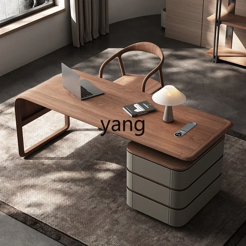 LTT household light luxury modern computer desk ash wood solid wood desk
