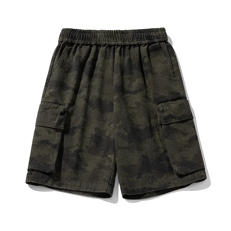 

Men's 5-Inch Camo Utility Oversized Pockets Vintage Military Style Shorts Cargo Shorts Workwear Outdoor Hiking Tactical Casual