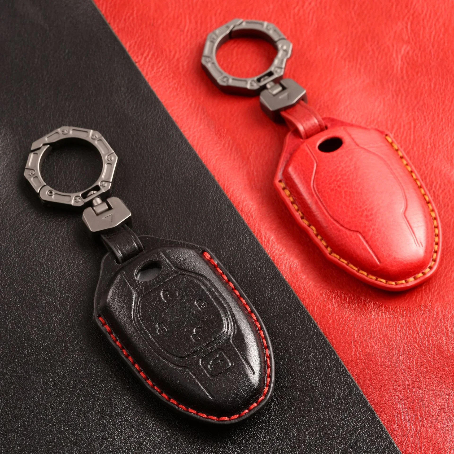 

Leather Car Key Fob Case Cover For Trumpchi GAC 2021 2022 2023 2024 Empow J11 J12 J13 J14 J15 J16 GS8 M8 Keychain Accessories