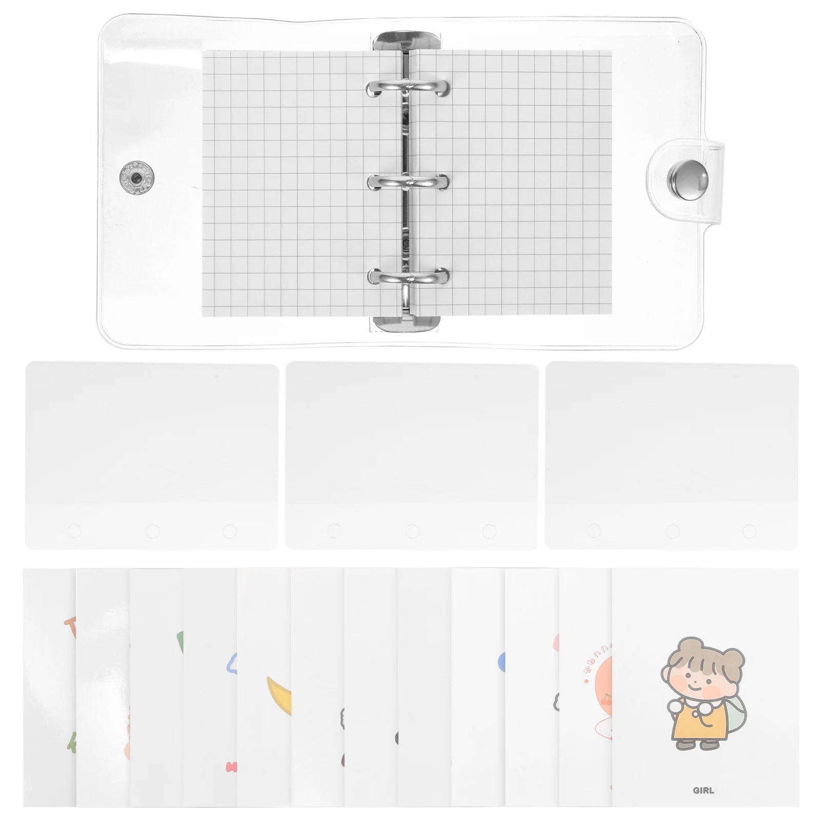 Mini Notebook Decorative Small Multi-function Binder Binders Protector Loose-leaf Pocket Portable Scrapbook Pvc Notepad Student