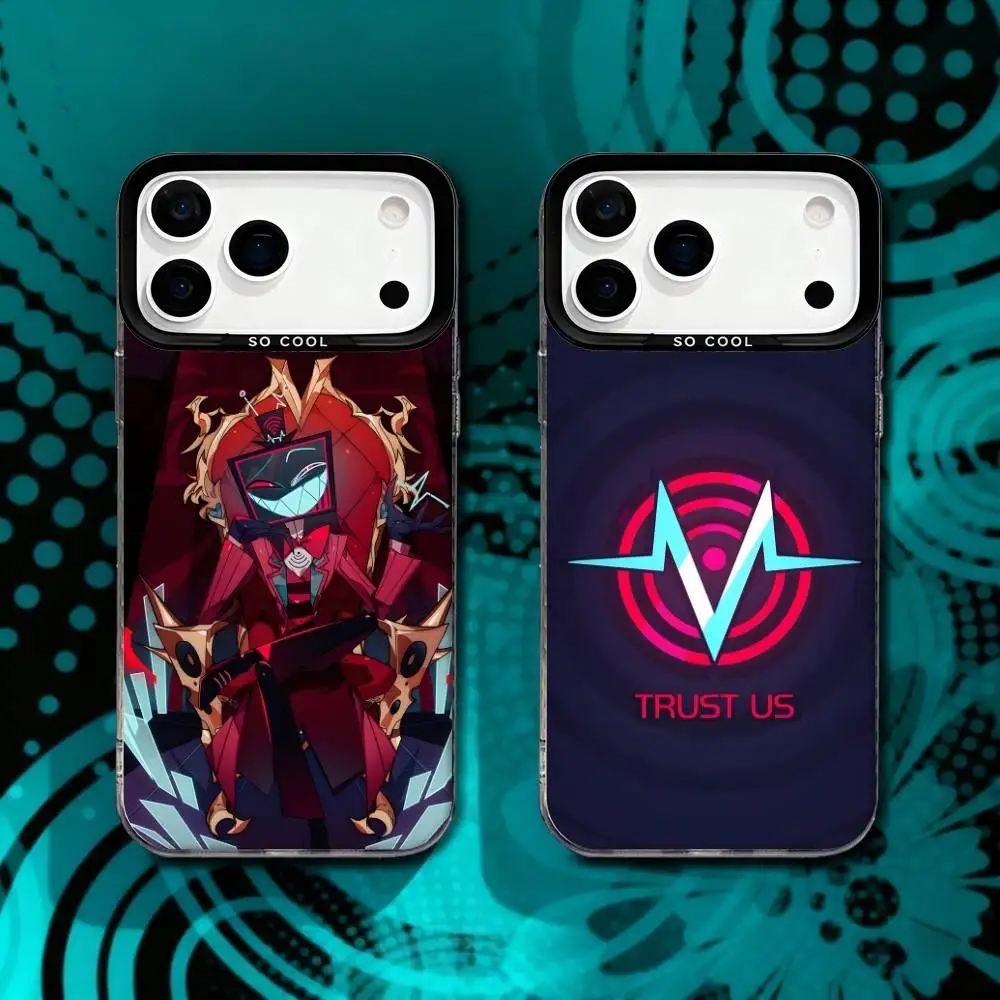 

H-HazbinS Hotel VOX Trust Us Phone Case For iPhone 17,16,15,14,13,12,X,8,Pro,Max,Plus,SE4,Air,Mini Black Matte Durable Hard