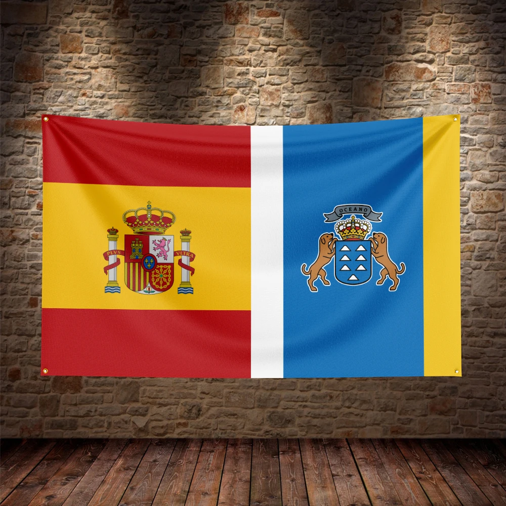Single-sided printing of the Spain and the Canary flag