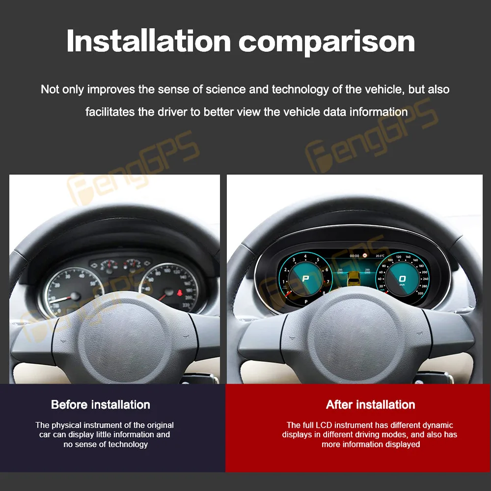 

12.3 Inch Digital Cluster Odometer Screen For Volkswagen Polo 2009-2016 LCD Instrument Panel Virtual Cockpit Speed Meter Car