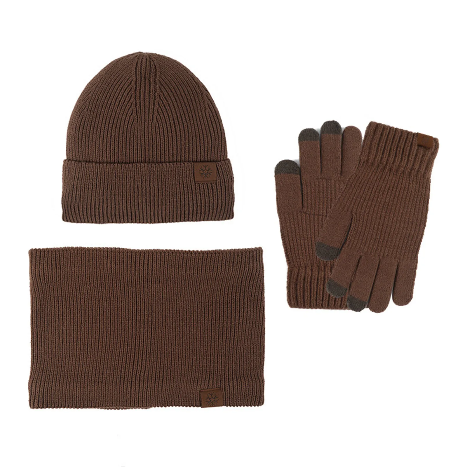 Conjunto doble de guantes a rayas para niños, 3 piezas, bufanda de capa, forro de felpa, gorros de punto para invierno, gorro de redecilla para niña