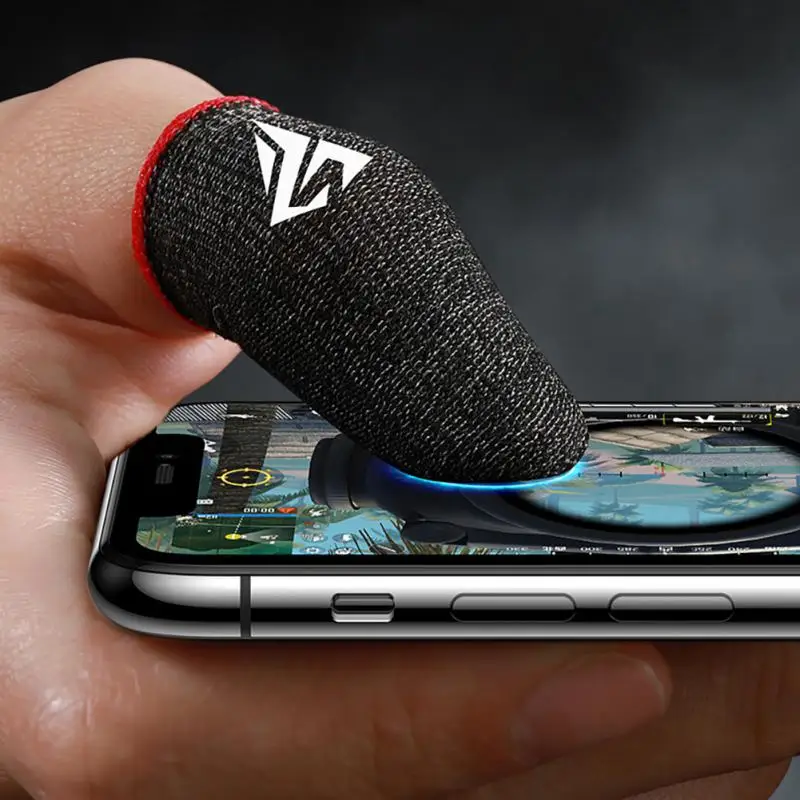 Respirável Game Controller Finger Cover, Fingertips Sleeve para PUBG, Touch Screen, Sweatproof, Anti-Slip, Dedo, Polegar Luva, 1 Par