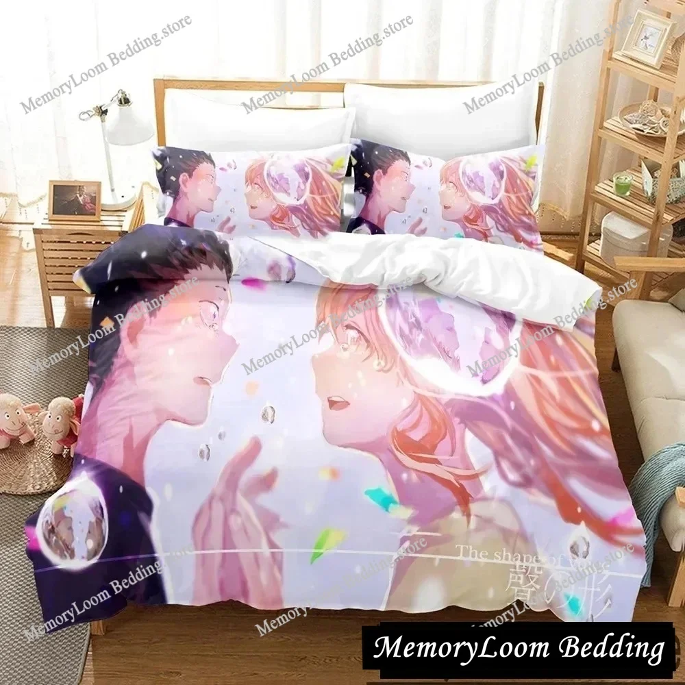 

Anime A Silent Voice The Shape of Voice Bedding Set Duvet Cover Bed Set Quilt Cover Pillowcase Comforter king Queen Size