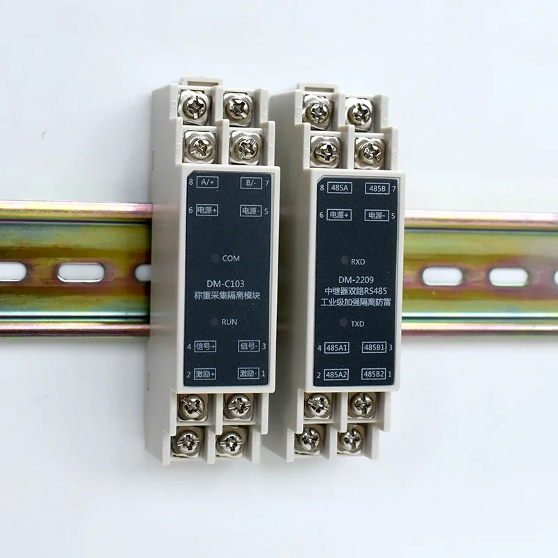 DM-C103 Weight Collection Isolation Transmitter DIN35 Rail Mount RS485 Modbus-RTU Load Cell Amplifier