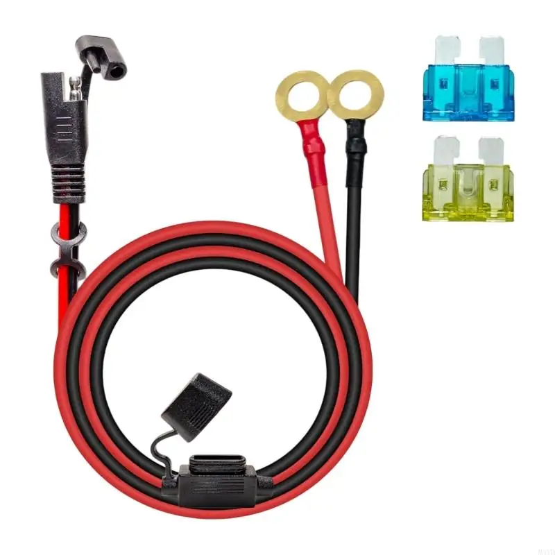 

Strong 2 Feet SAE Connection to O Rings Battery Chargers Cable With High Current for Automotive Marine Application M4YD