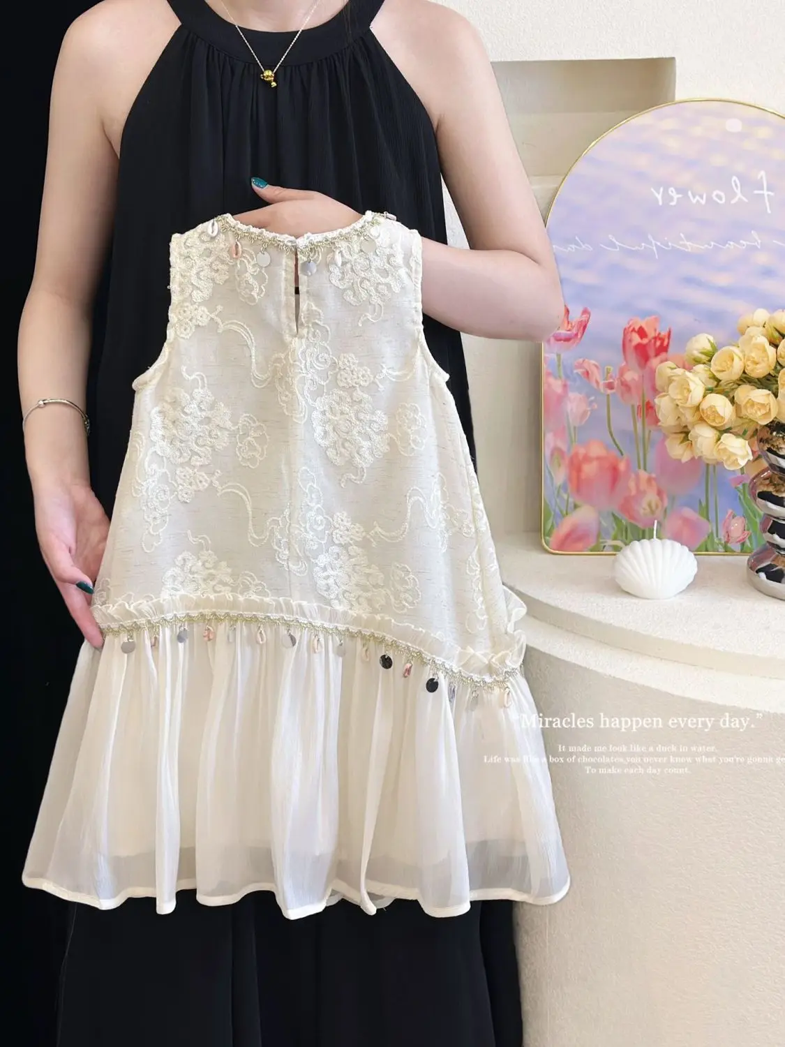 Girls' Dress Summer New Style Children's High End Ethnic Style Princess Dress Bohemian Tank Top Skirt
