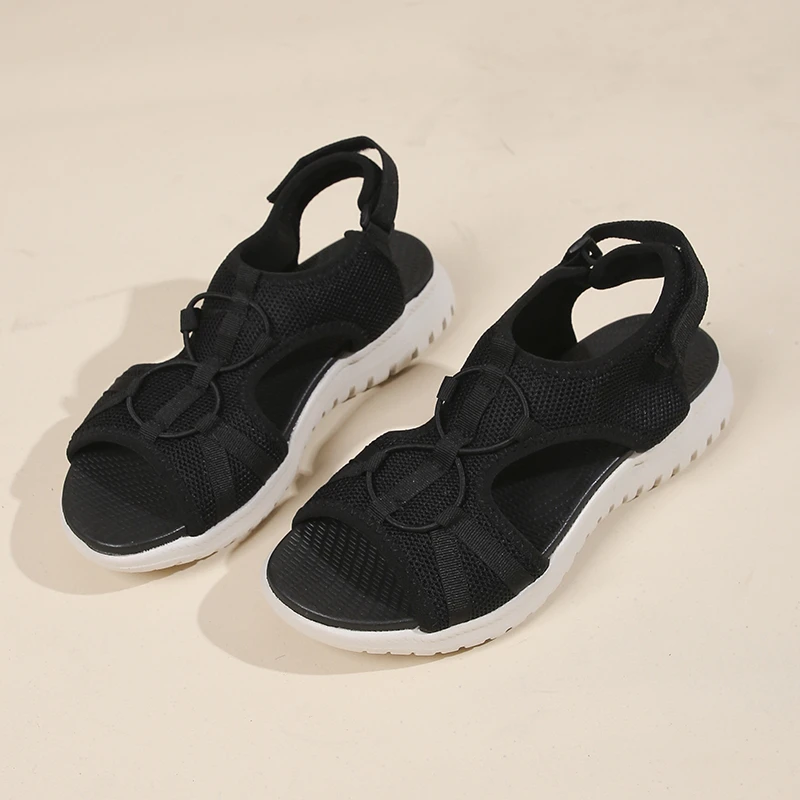 2024 Nieuwe Zomer Slijtvaste Dames Sandalen Platform Casual Comfortabele Effen Kleur Schoenen Vrouwelijke Strand Sandalen Grote Maat