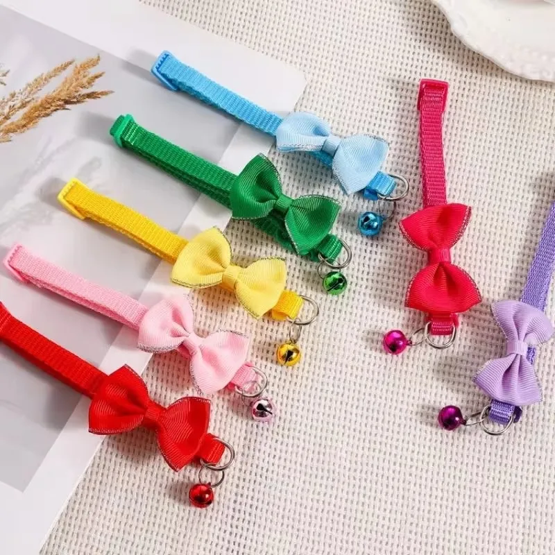 1-3pcs Pet Collars New Pet Bow Bell Collars Cute Cat Collars Pet Supplies Multicolor Adjustable Pet Tool Pet Accessories