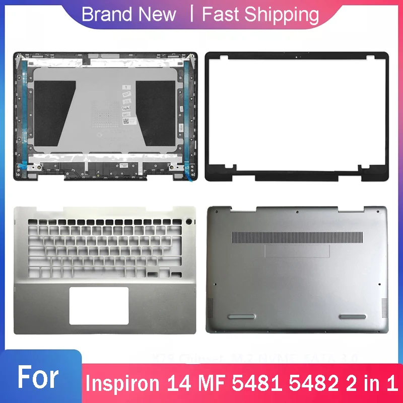 New Bottom Base Case For Dell Inspiron 14 MF 5481 5482 2 in 1 Laptop LCD Back Top Cover Front Bezel Palmrest Upper A B C D Shell