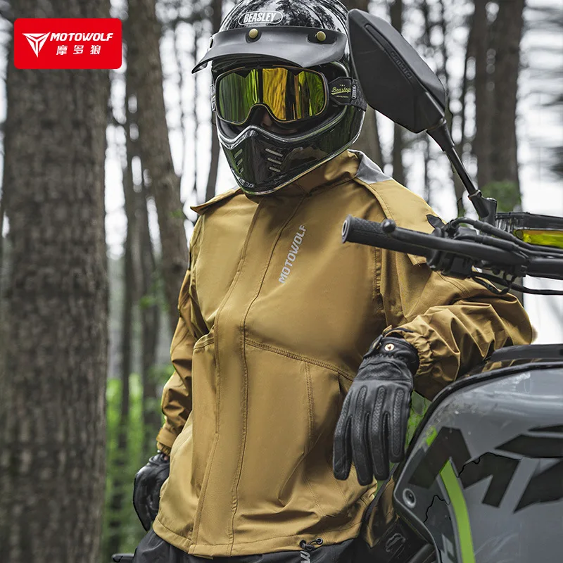 

Комплект мотоциклетных дождевиков Motowolf: раздельный, светоотражающий, водонепроницаемый, удобный, портативный, легкий дождевик и брюки для езды