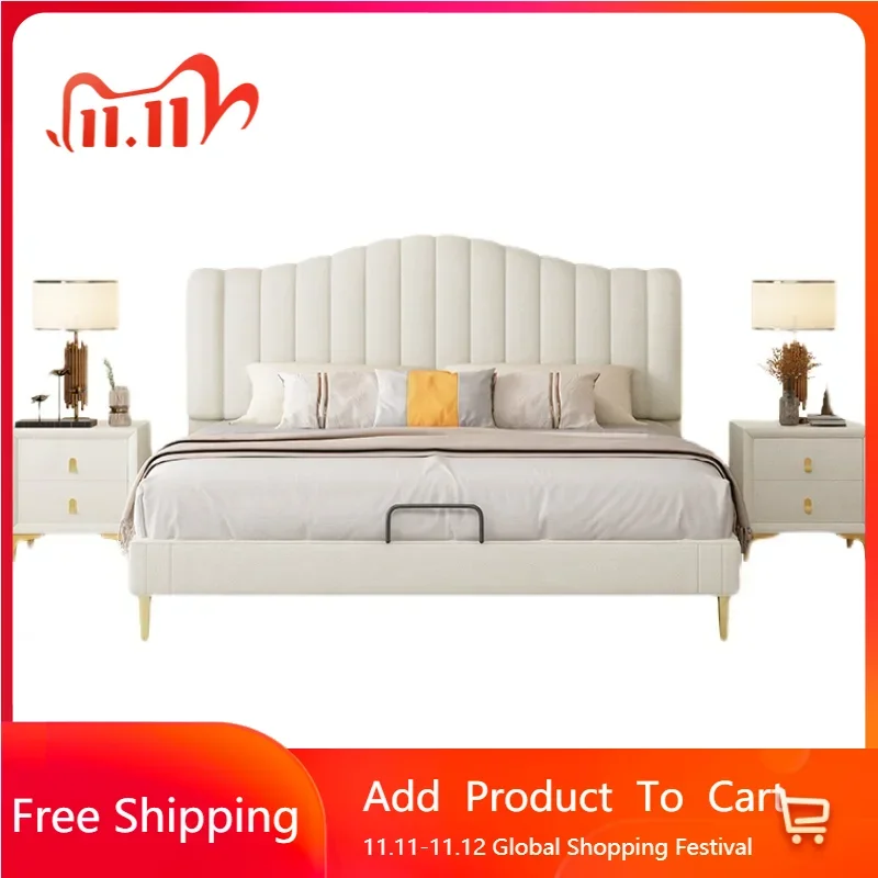 

Light Luxury French Double Bed Wedding Design Fashionable High Quality Bed Full Body Reading Cama De Casal Living Room Furniture