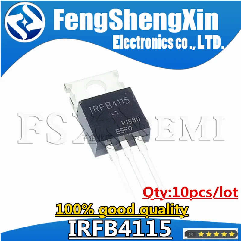 10pcs/lot  IRFB4115PBF TO220 IRFB4115 4115 TO-220 IC IRF4115 N-Channel MOSFET Transistor