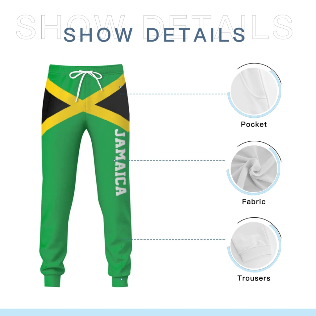 Mens Sweatpants Jamaica Flag Jamaicans Pants with Pockets Joggers Soccer Football Multifunction Sports Sweat With Drawstring