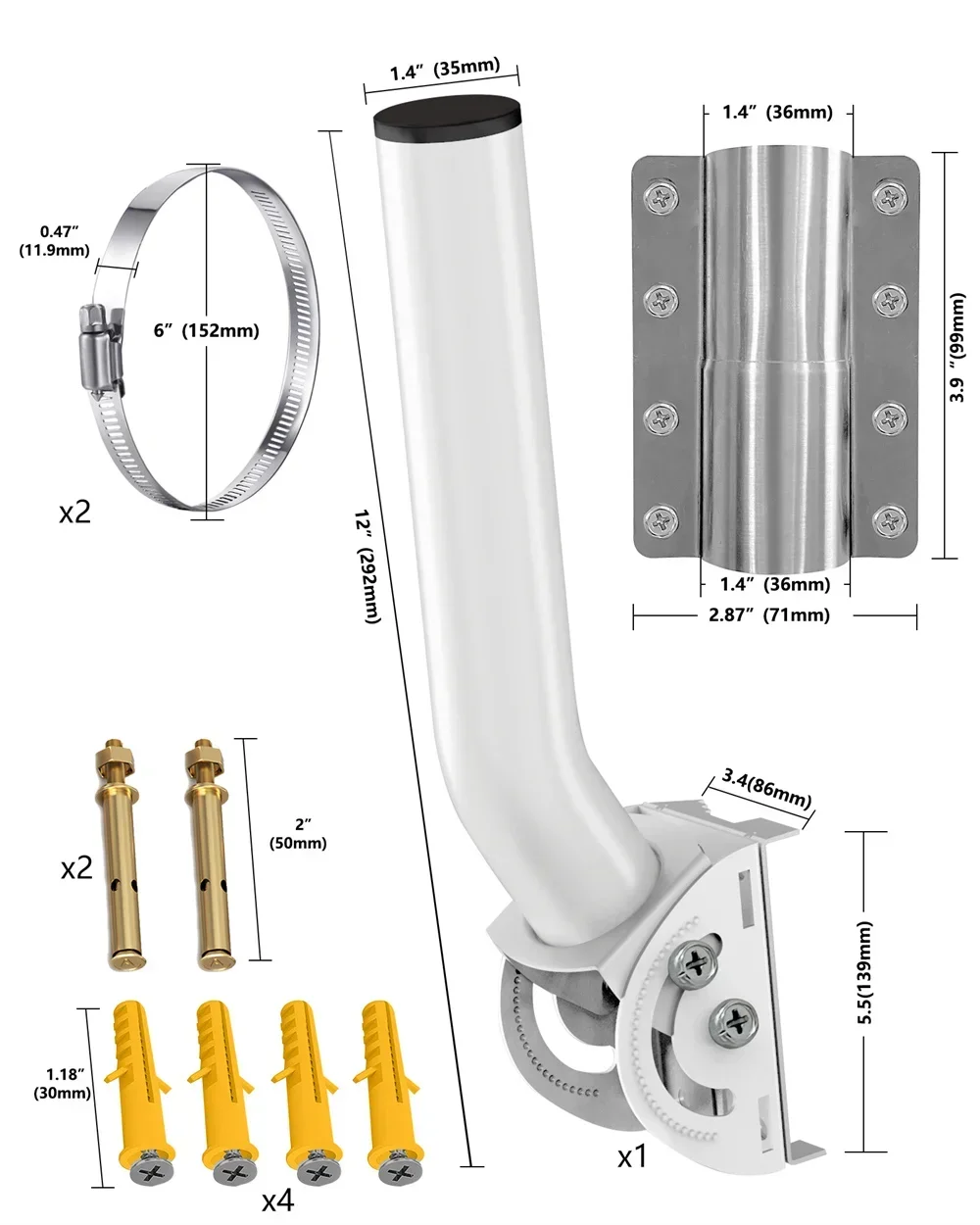 Starlink Kit Antenna J-Bracket Outdoor Access Point AP CPE For TV Antenna WiFi Extender Wall Mounted J Installation Suitable