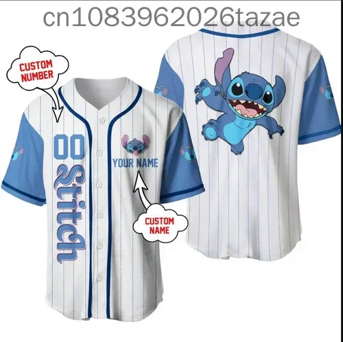 

2025 Disney Stitch 3D baseball jersey can be customized with names and numbers