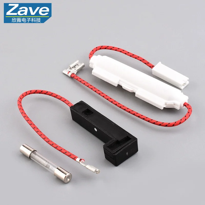 Microwave Oven High-Voltage Fuse with Housing Kit, 5KV, 0.65A-0.9A, Compatible with Midea & Galanz