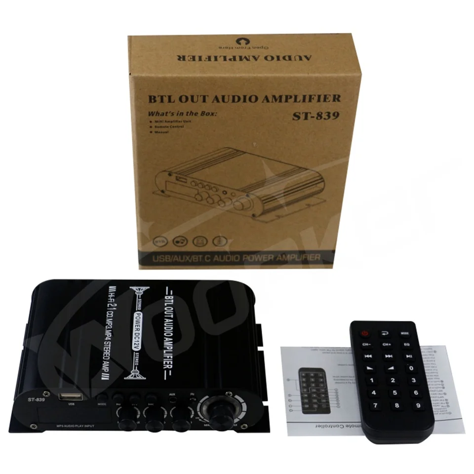 Woopker ST-839 HiFi 2.1 チャンネルパワーアンプ 25 ワット * 2 + 40