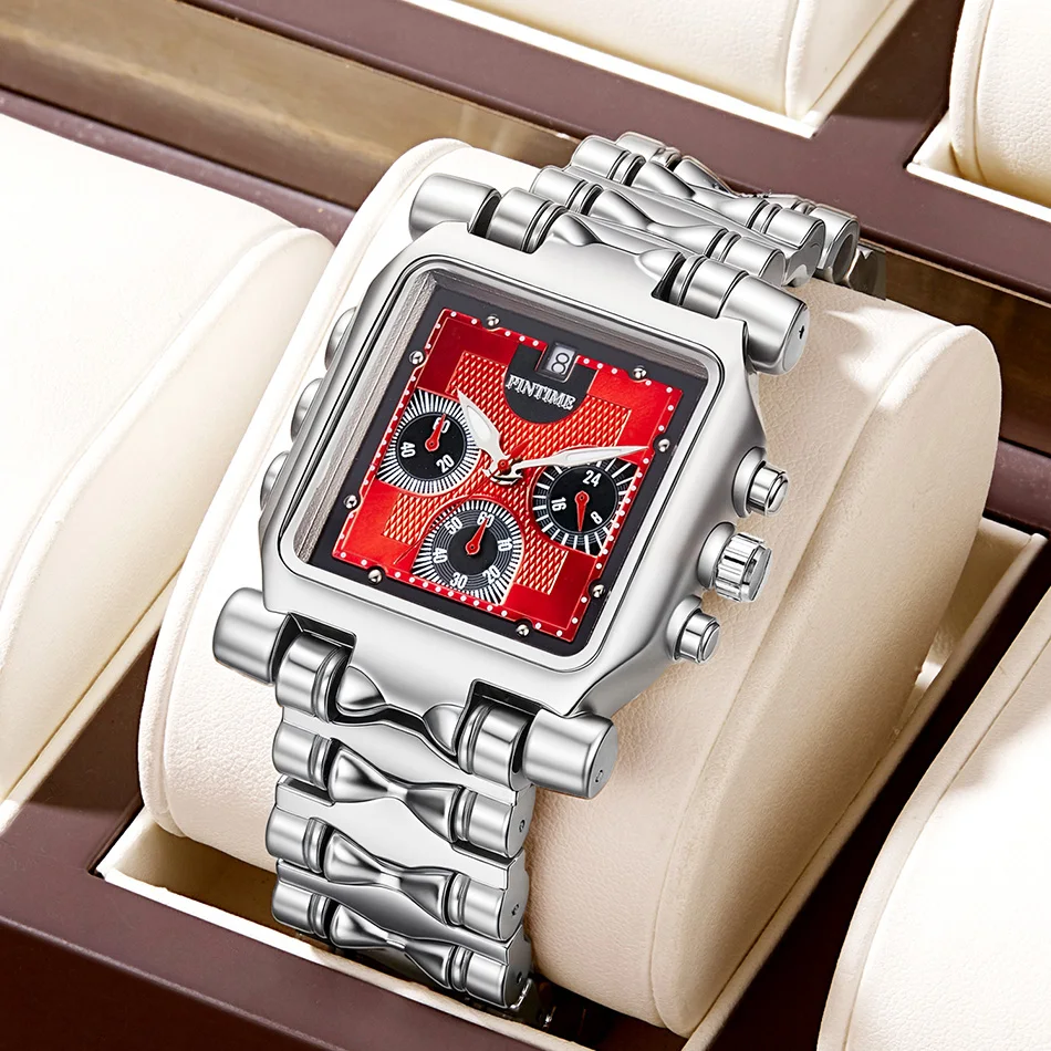 

2026 New Sports Watch Square Large Dial Waterproof Luminous Fashion Trend Men Watch Six Needles Square Quartz Wristwatch Gift