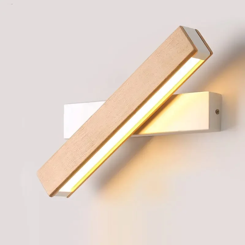 

Nordic simple Wooden LED Wall Lamp Modern Adjustable Lighting bar restaurant Living room Porch Wall Lamps Corridor decor