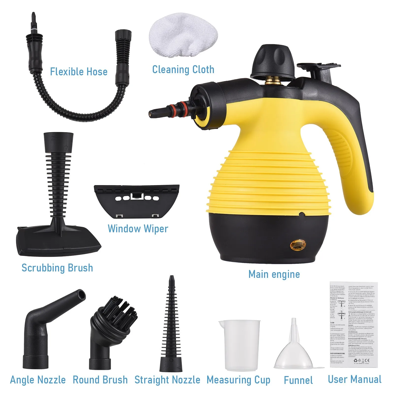 

Handheld Steam Cleaner, Pressurized Multi-Surface Natural Steam Cleaner with 10 pcs Accessories, Steam Cleaner for Home