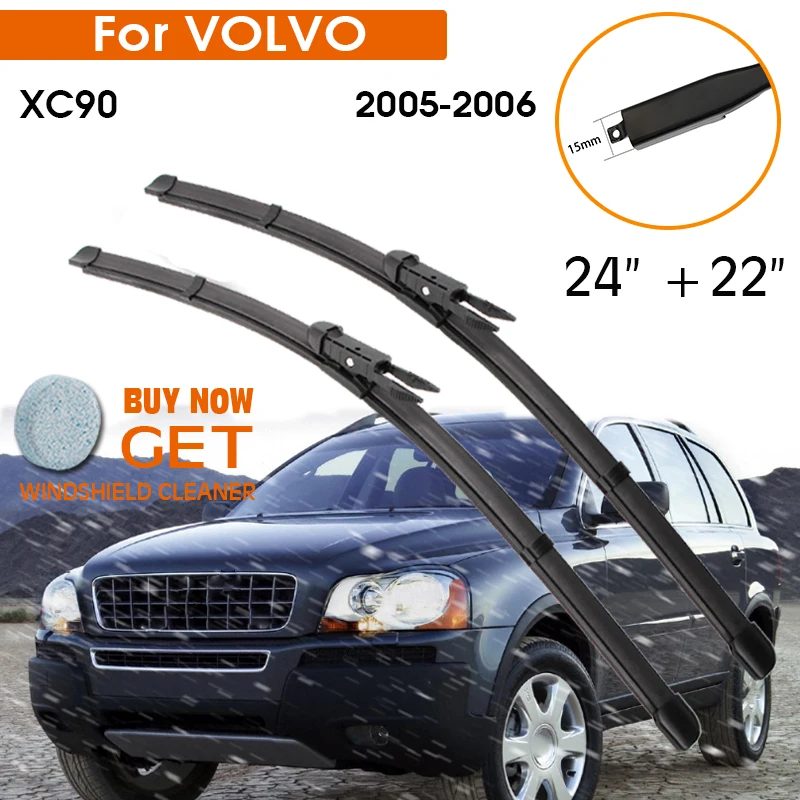 

Car Wiper Blade For Volvo XC90 2005-2006 Windshield Rubber Silicon Refill Front Window Wiper 24"+22" LHD RHD Auto Accessorie