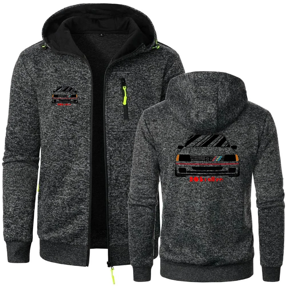 Men\'s Hoodies Retro Wrc 205 Gti CAR Rallye Racing Sweatshirts Leisure Cardigan Men Hooded Pullovers Zipper Hoodies