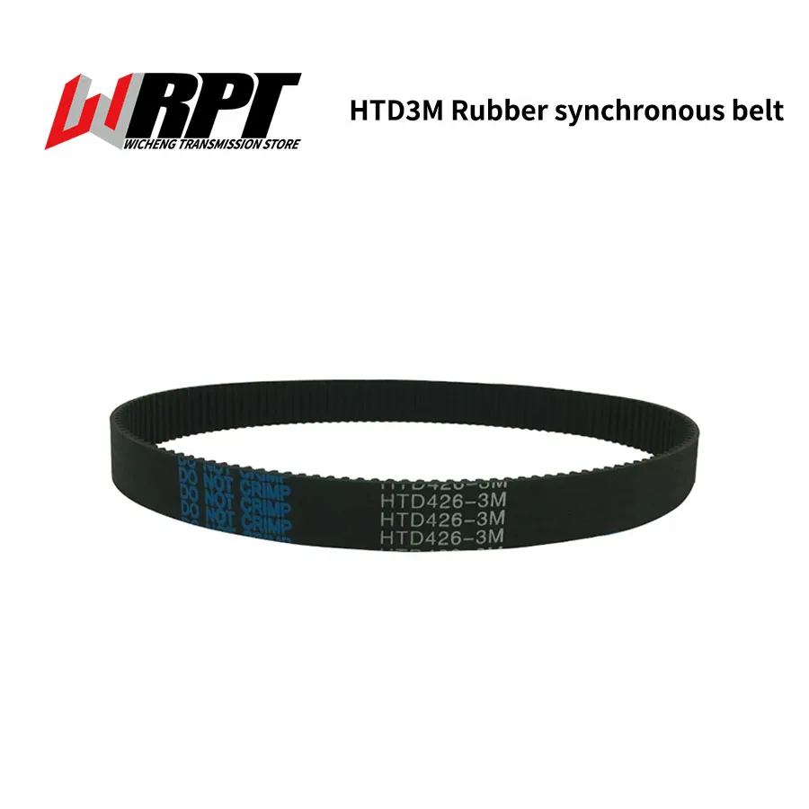 Synchronous Belt HTD3M 423/426/432/438/444/447mm Closed Loop Rubber Transmission Circular Tooth Belts Width 10mm/15mm/20mm