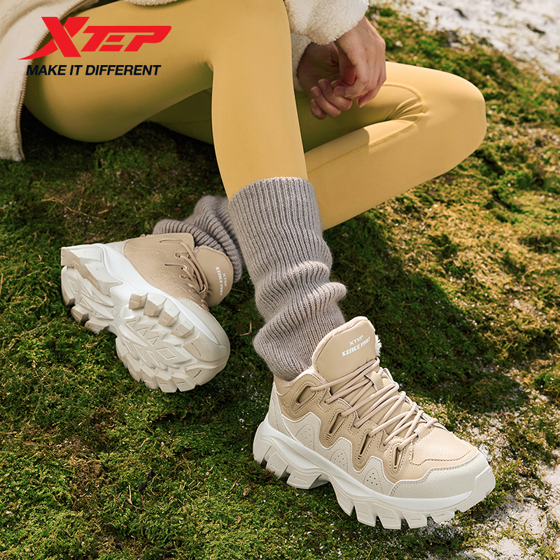  Xtep Chuanxing lite Cotton Shoes For Women 2024 Autumn Comfortable Casual Shoes Trendy Retro Soft Sneakers 876318370007 