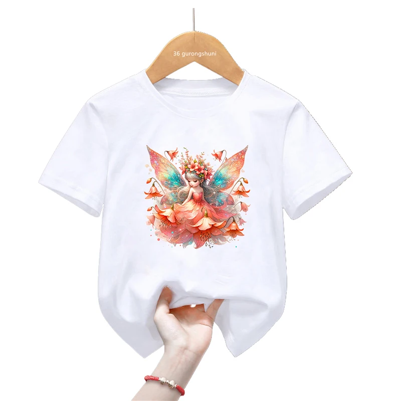 

Fairy Butterfly Printed T Shirt Girls Beautiful Kids Clothes Tshirt Harajuku Kawaii Children'S Clothing T-Shirt