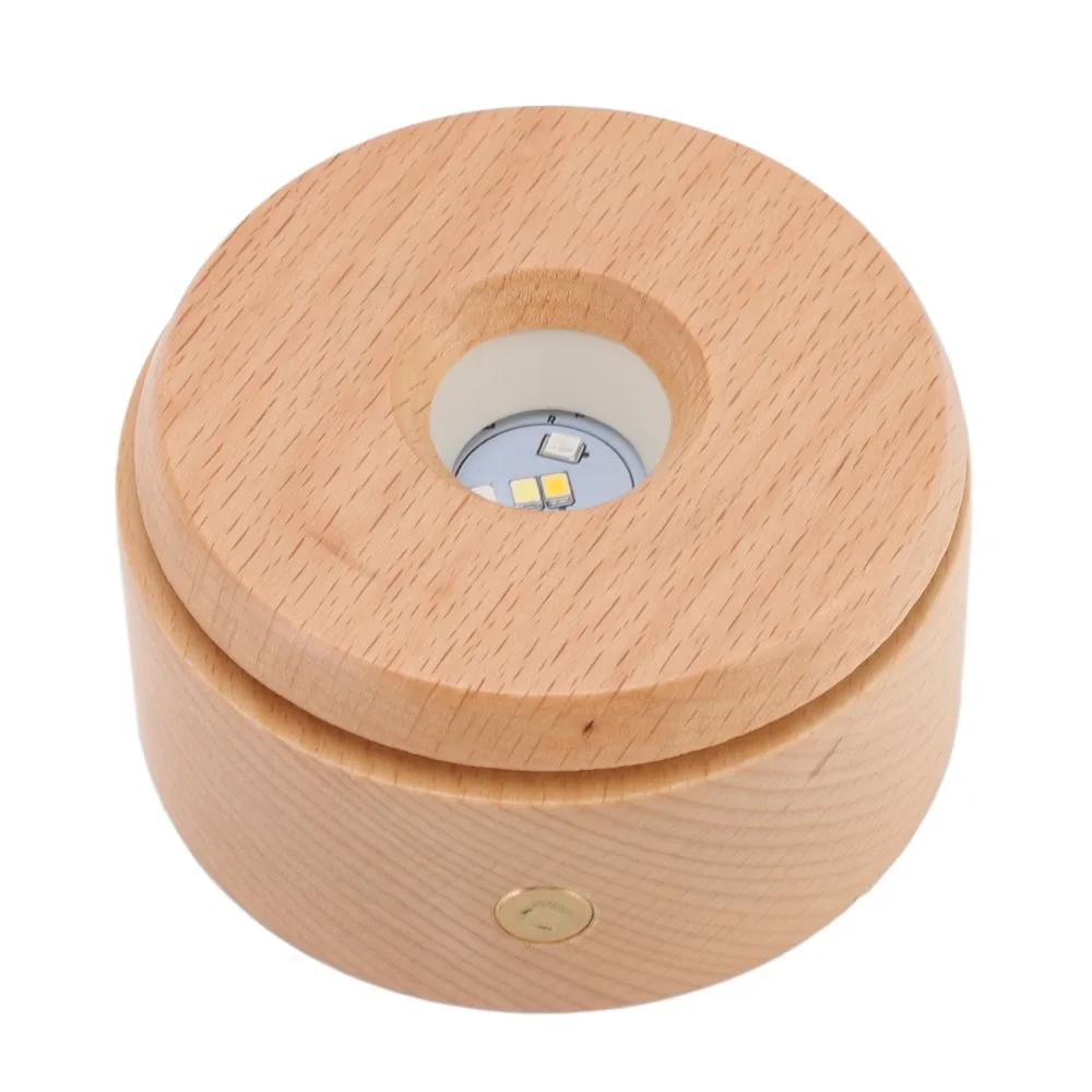 

Wooden LED Display Base Multi Mode Touch Dimming LED Light Display Stand Colored Lights 8 Lighting Modes Art Display Stand
