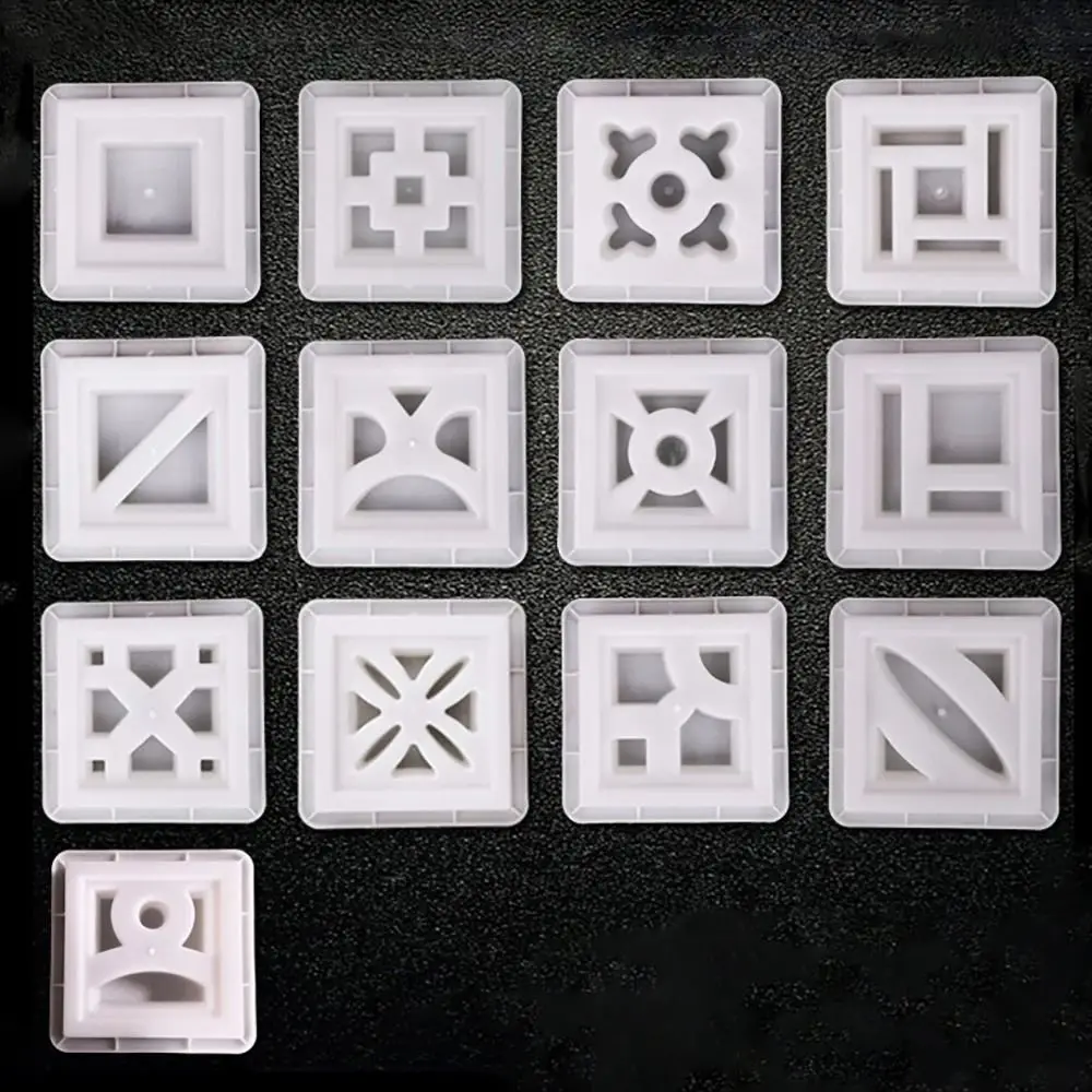 Plastic Hollow Brick Mold 20*20*6cm 3D Carving Wall Brick Mould Square Anti-Slip Cement Antique Brick Mold Flower Fence view 4