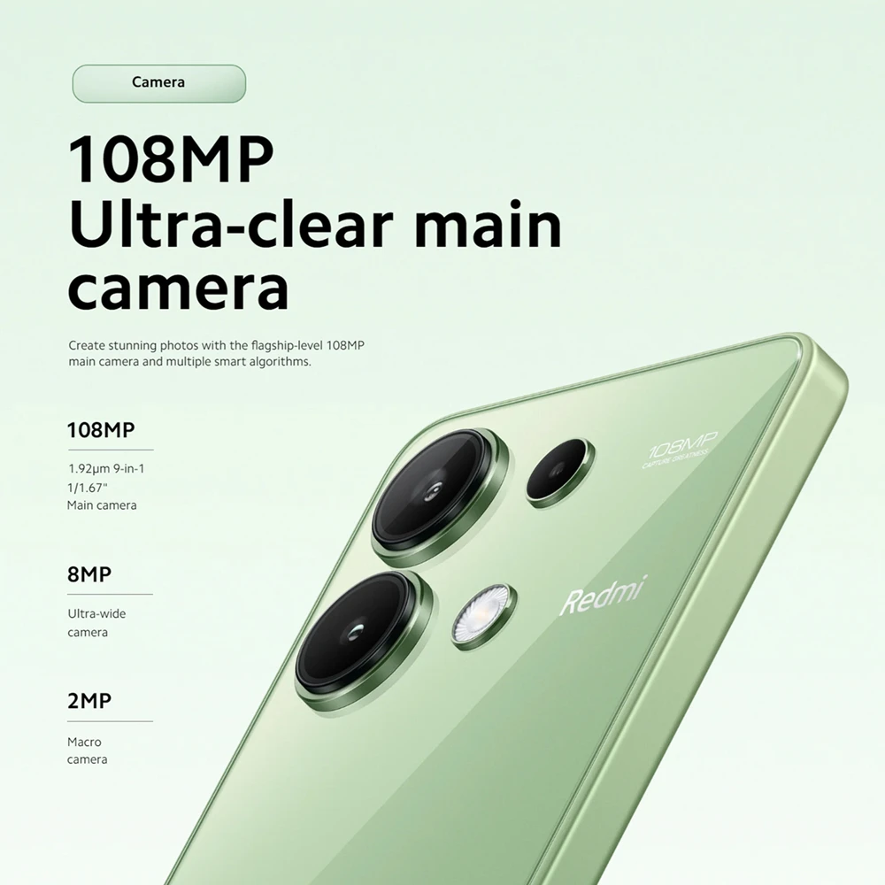 Imagem -04 - Xiaomi Redmi Note 13 Versão Global 8gb 256gb 128gb Snapdragon ® 685 Impressão Digital na Tela 120hz 667 Amoled 108mp 33w Nota13