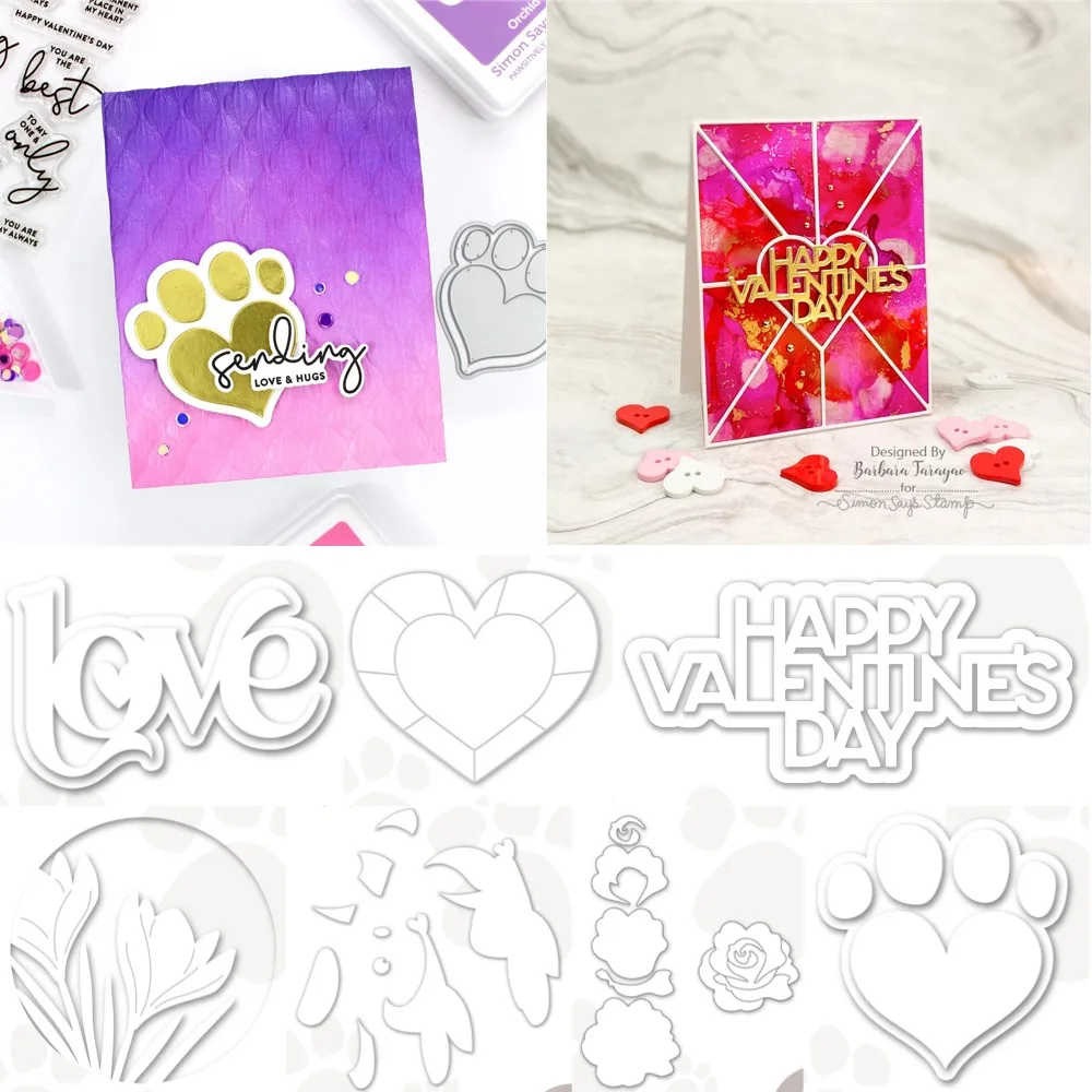 

Metal Cutting Dies for DIY love and flower Scrapbooking Crafts Dies Cut Stencils Maker Photo Album Template Handmade Decoration