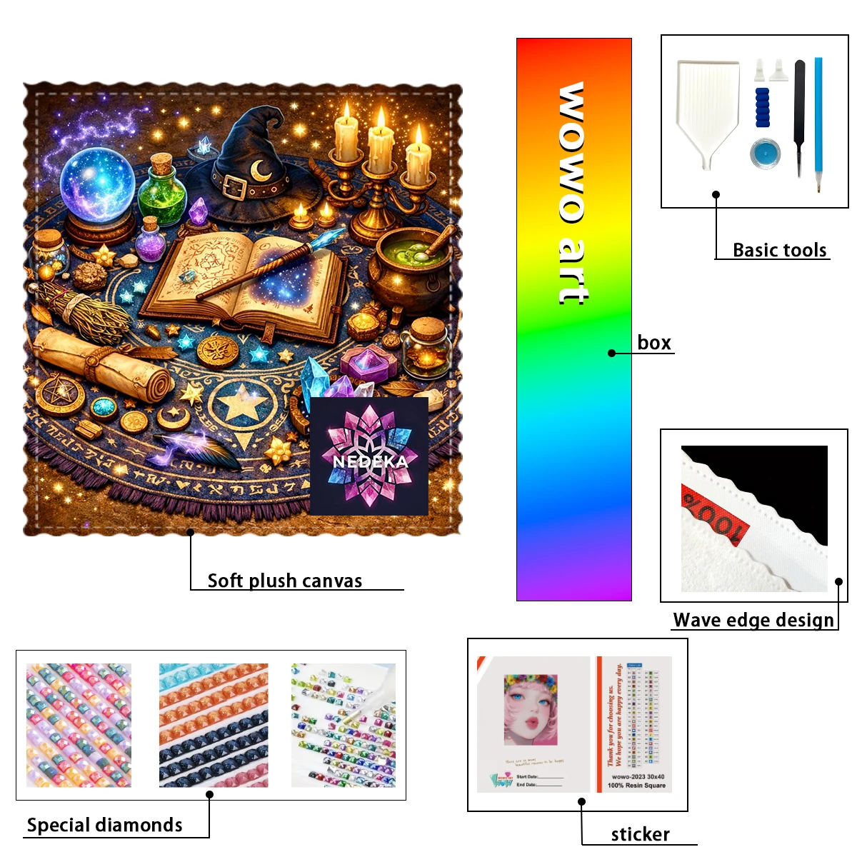 【NEDEKA_ Diamond Art】The witch's magical items witch AB Rhinestone FD Rhinestone Perfect Resin Diamond