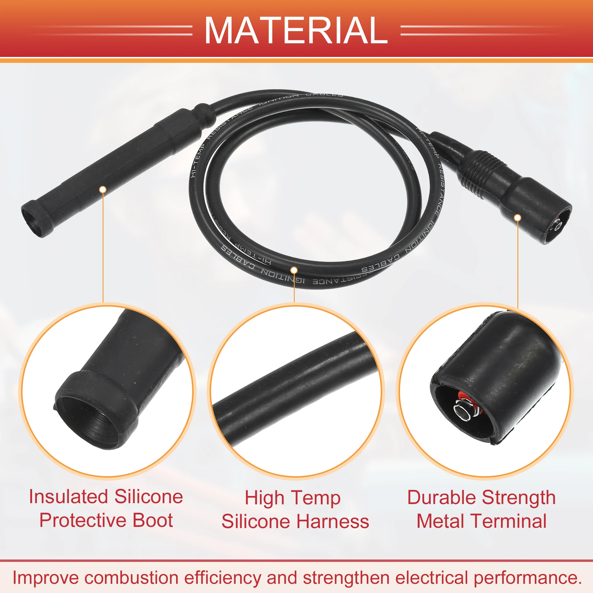 UXCELL 7 قطع كابل ملف الإشعال سلك توصيل الإشعال رقم. 12121714154 لسيارات BMW 3 Series 1986 #4