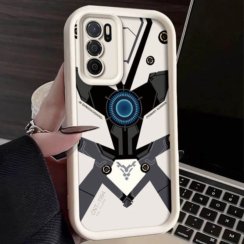 Mechanical Armor Painted Phone Case For Oppo A16 A16S A16K A16E A54S Silicone Anti Drop Soft Cover Funda