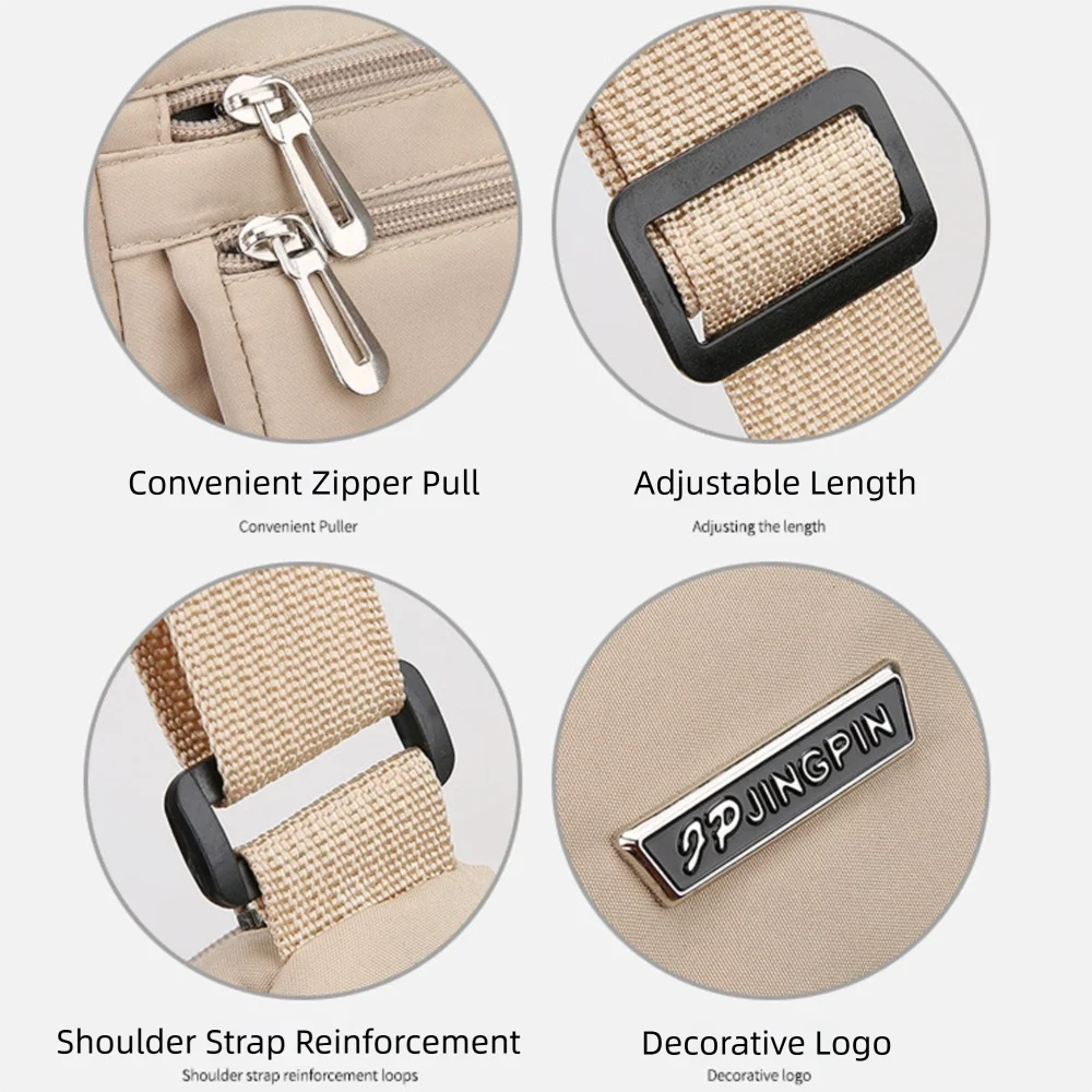 Simple Casual Crossbody Bag Multi-Functional Large Capacity Messenger Bag Lightweight Shoulder Bag Women