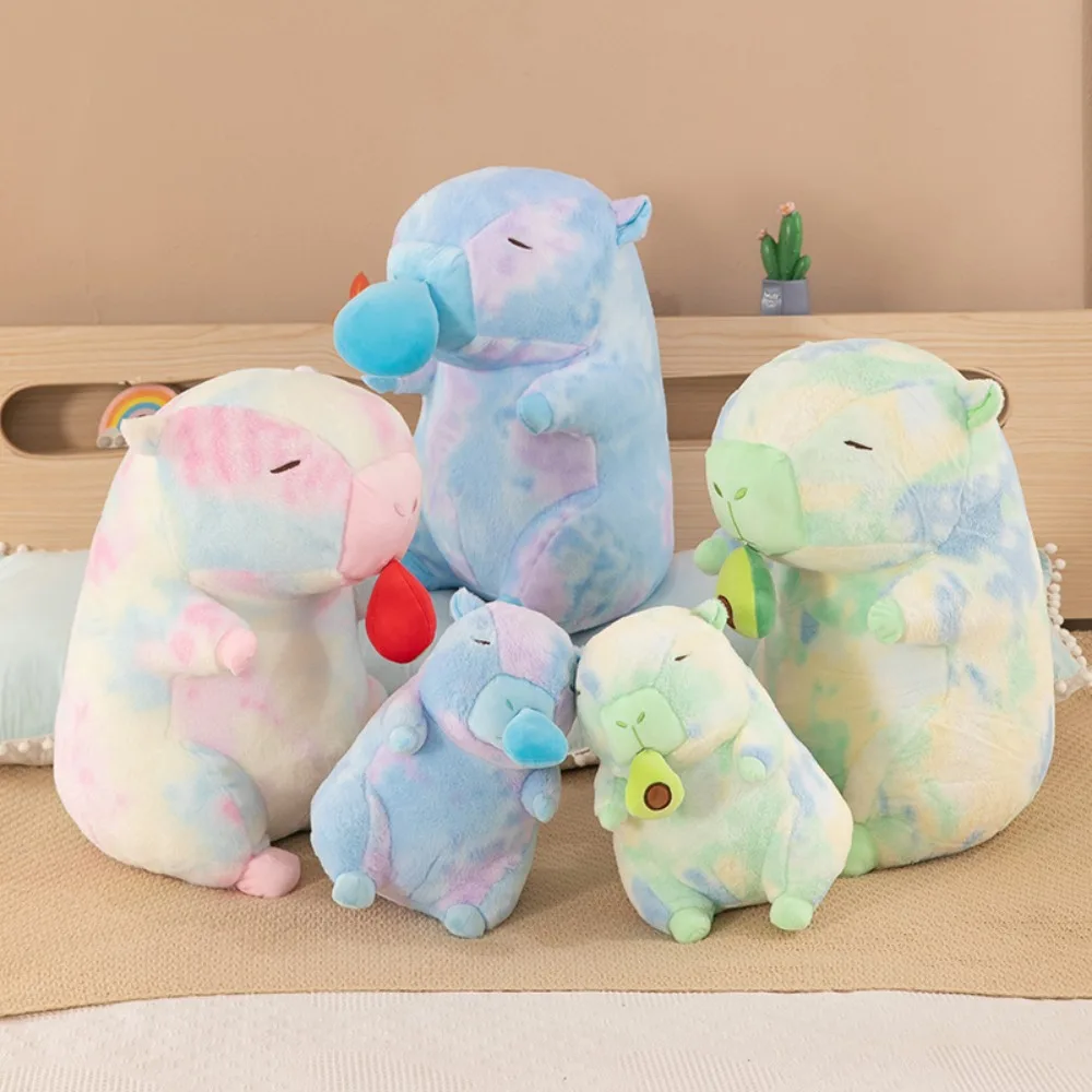 Stretching Capybara Plush Toy Gradient Color Soft Capibara Anime Fluffty Toy Cute Cartoon Capybara Plush Doll Birthday Gift