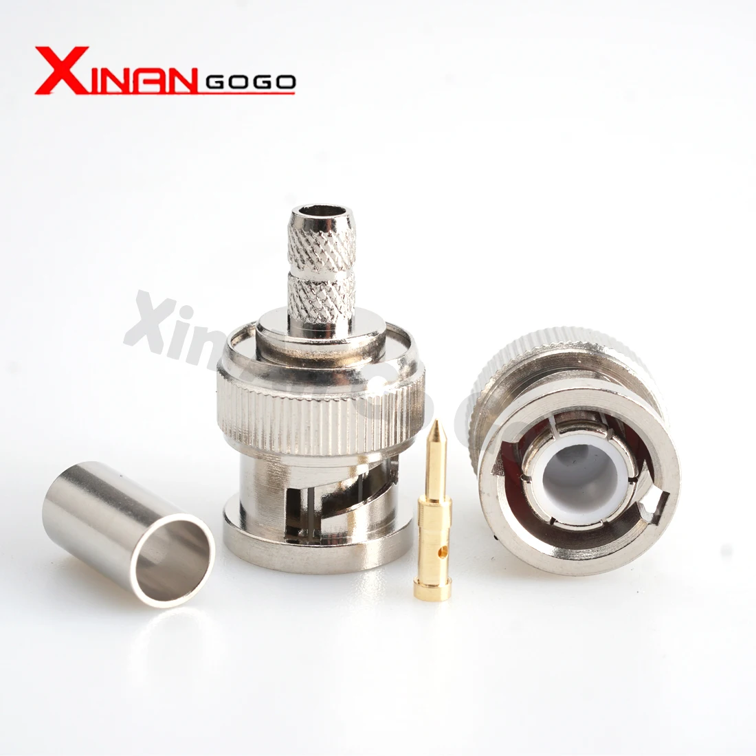 Xinangogo 1PCS Connector BNC Male Female Crimp Extrusion For RG316 RG174 RG58 RG142 Cable RF Connector Adapter