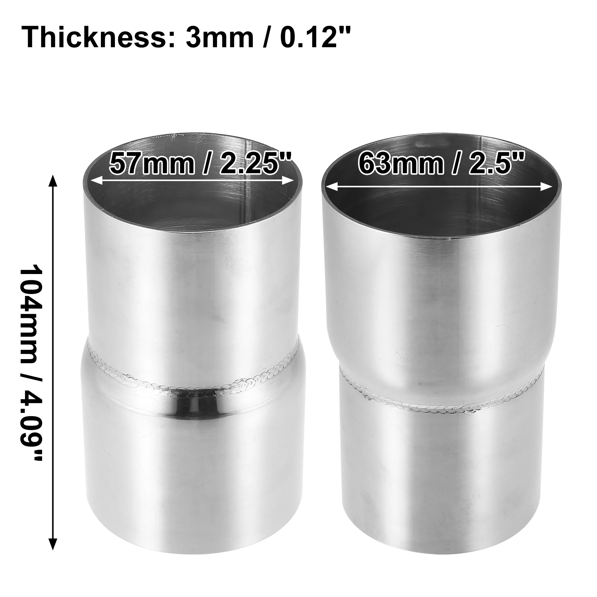 X authaux-ステンレス鋼自動ユニバーサルエキゾーストパイプ,アダプター,リダクションコネクタ,パイプ,カーアクセサリー,51mm, 57mm, 63mm, 70mm, 77mm, 83mm