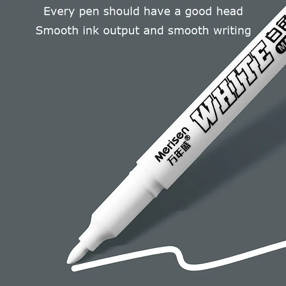 3 قطعة قلم طلاء دائم أبيض مقاوم للماء كتابة سلسة سريعة الجفاف أقلام ماركر بيضاء لا تتشوه بسهولة وليس من السهل أن تتلاشى