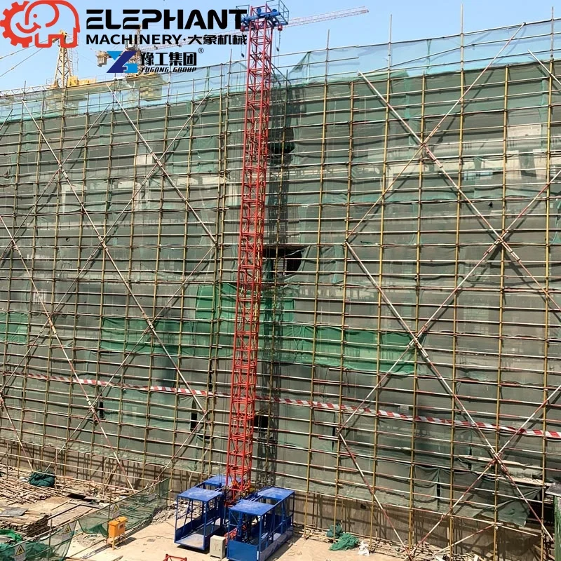 YG1T Double Cage Motor-Driven Construction Elevator High-rise Building Lifting 380V-415V Power High Efficiency 1000kg